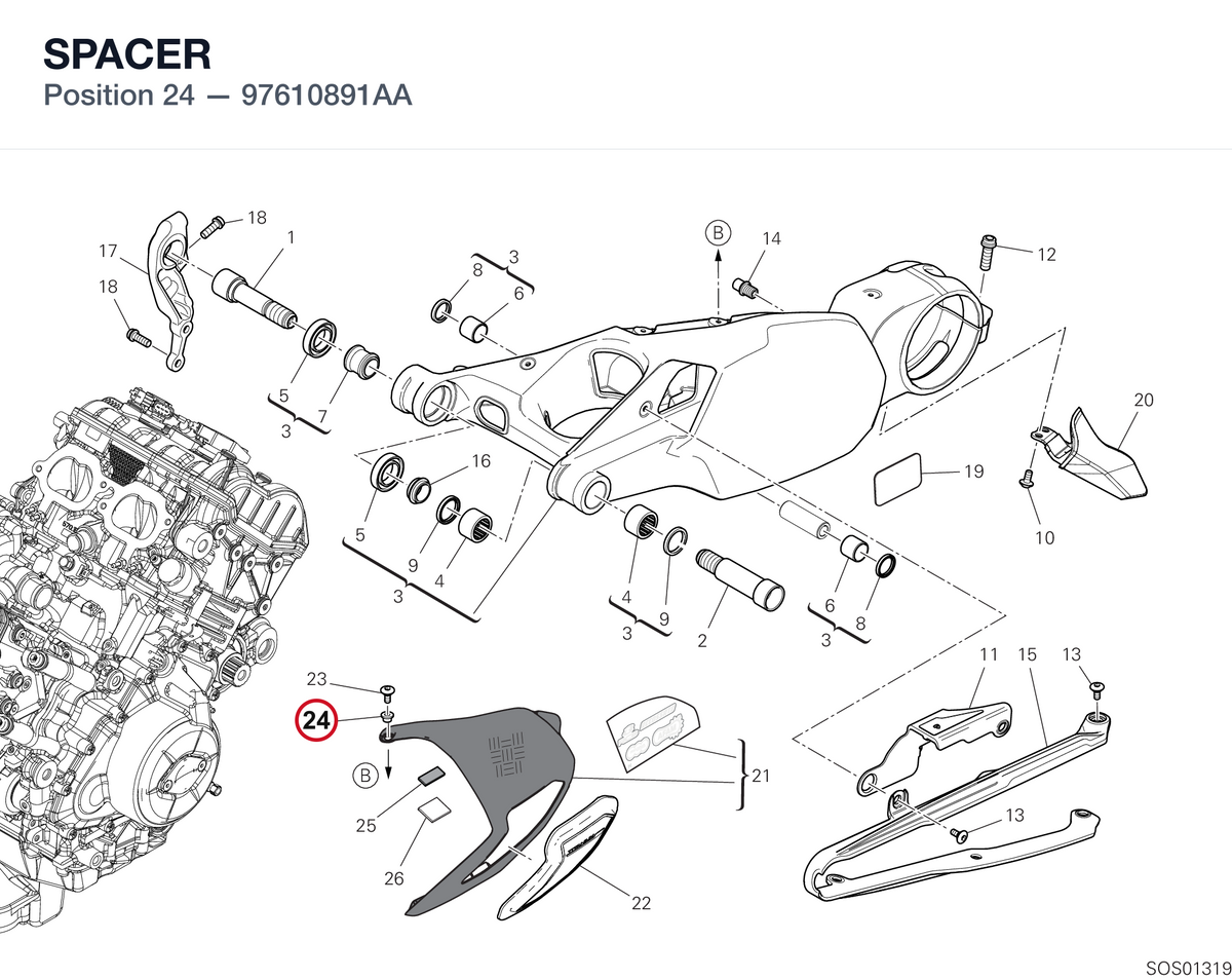SPACER 97610891AA diagram position