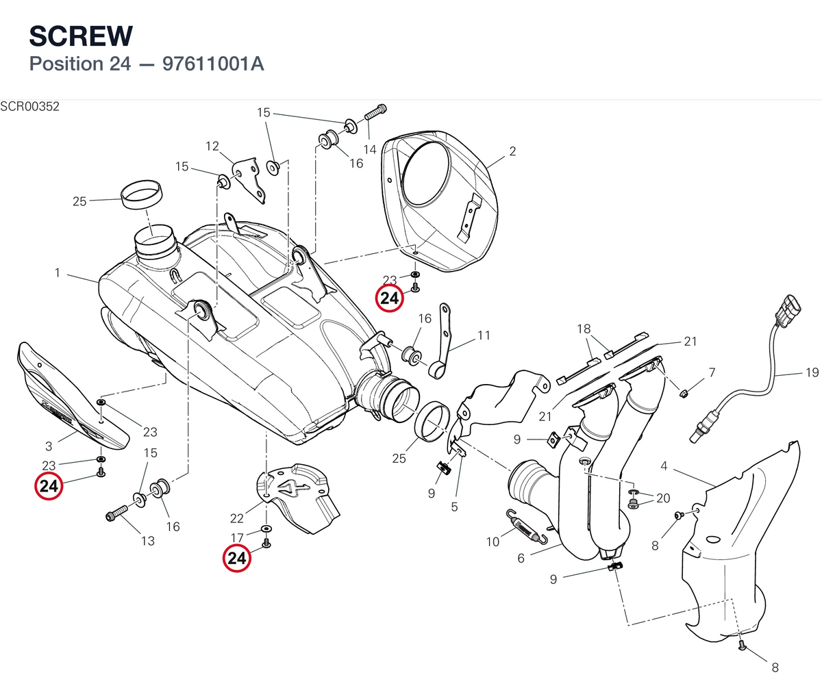 SCREW 97611001A diagram position