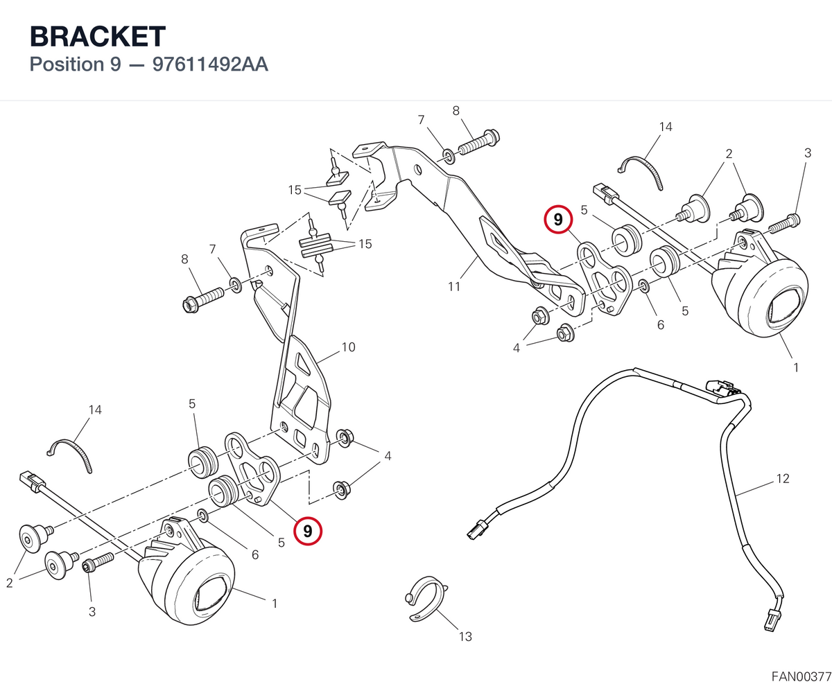 BRACKET 97611492AA diagram position