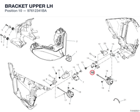 BRACKET UPPER LH 97612341BA diagram position