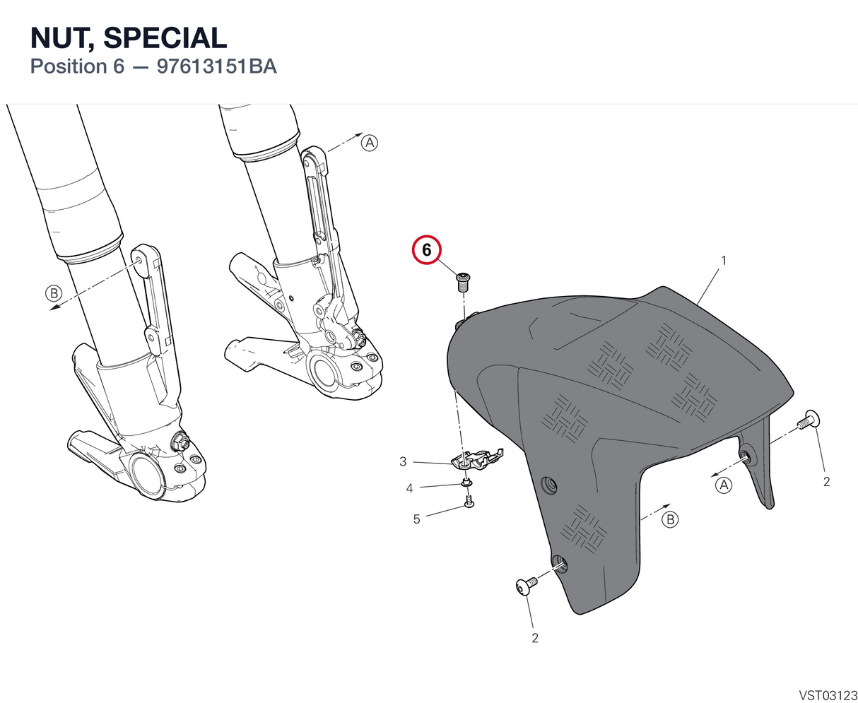 NUT, SPECIAL 97613151BA diagram position