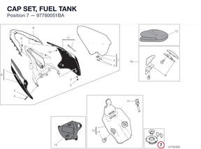 CAP SET, FUEL TANK 97780051BA diagram position