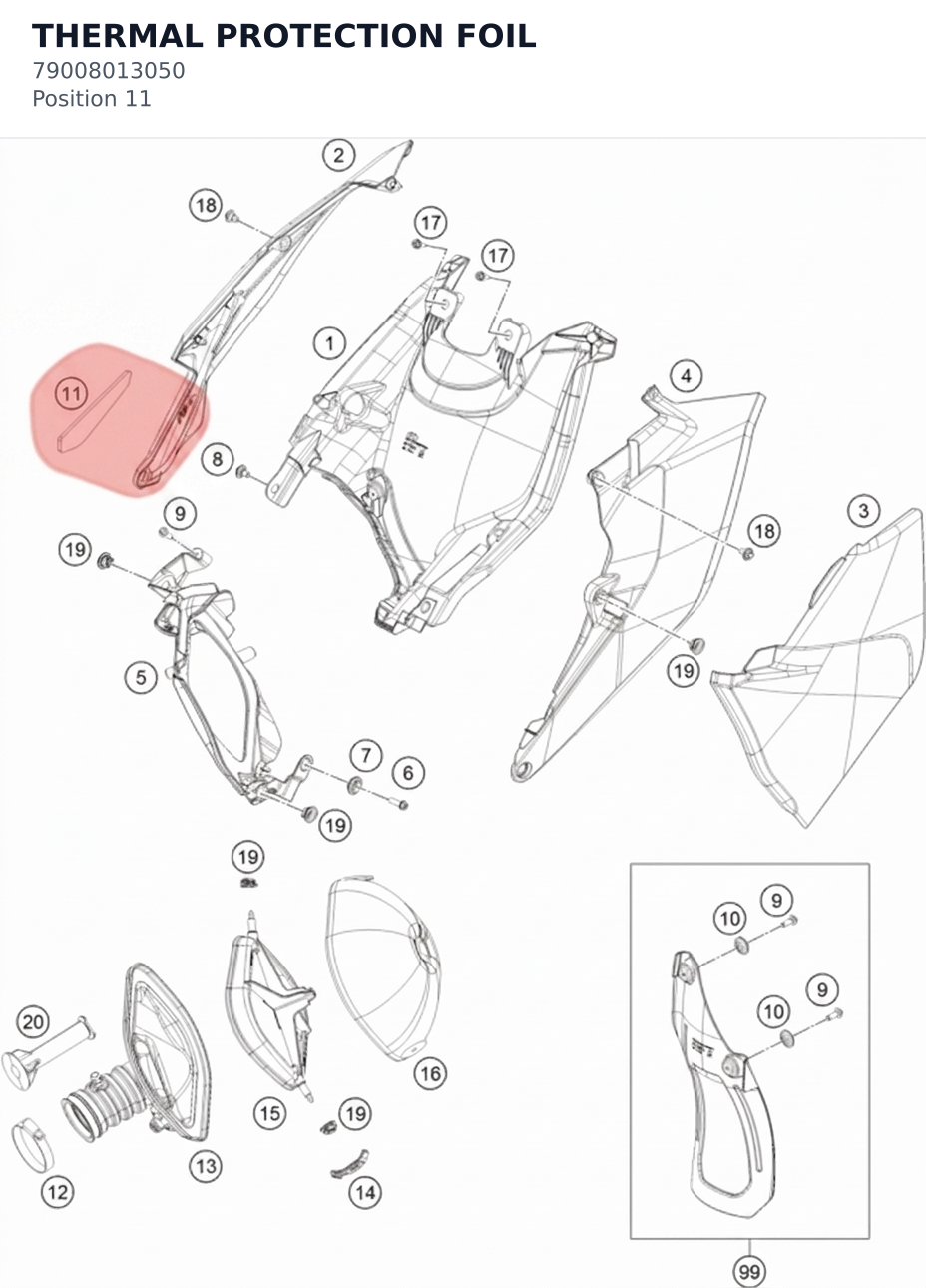 Diagram preview: THERMAL PROTECTION FOIL (79008013050)