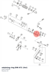 Diagram preview: retaining ring DIN 471 14x1 (C0471140100)