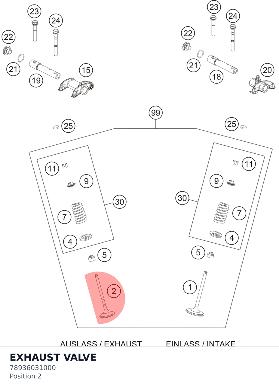 Diagram preview: EXHAUST VALVE (78936031000)