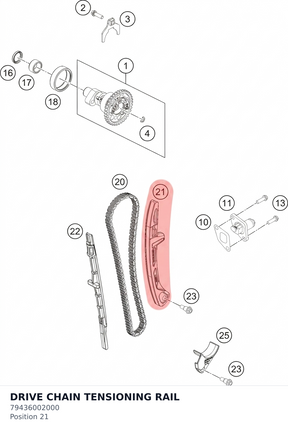 Diagram preview: DRIVE CHAIN TENSIONING RAIL (79436002000)