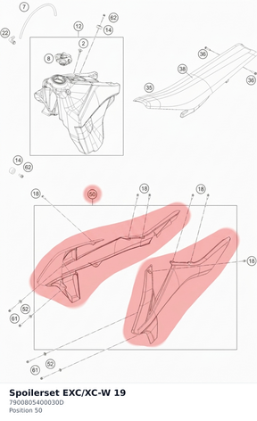 Diagram preview: Spoilerset EXC/XC-W 19 (7900805400030D)