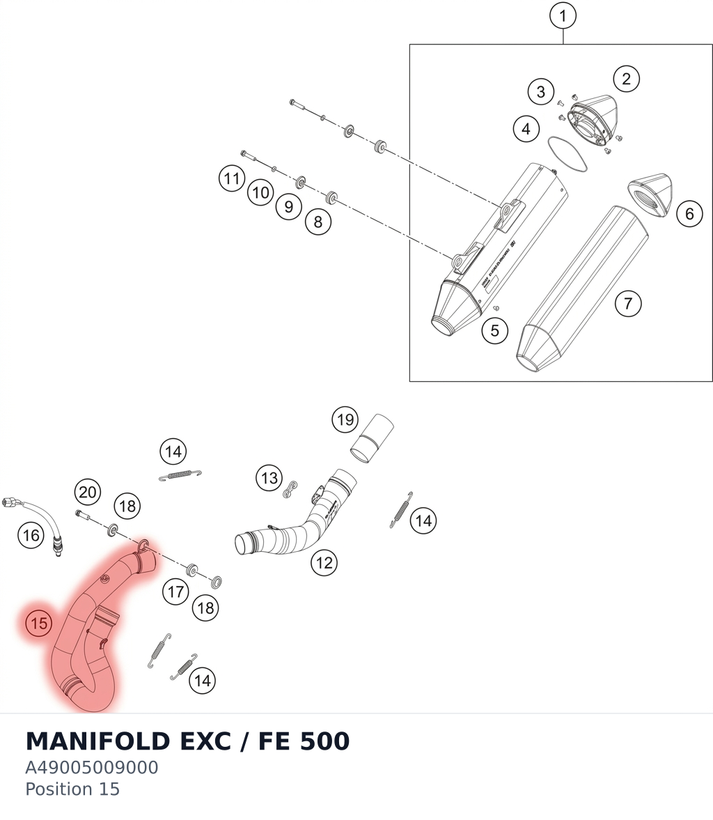 Diagram preview: MANIFOLD EXC / FE 500 (A49005009000)