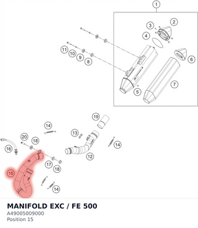 Diagram preview: MANIFOLD EXC / FE 500 (A49005009000)