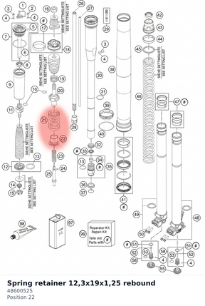 Diagram preview: Spring retainer 12,3x19x1,25 rebound (48600525)