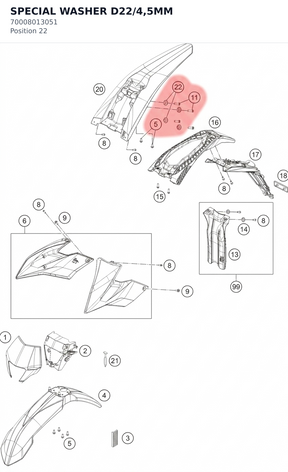 Diagram preview: SPECIAL WASHER D22/4,5MM (70008013051)