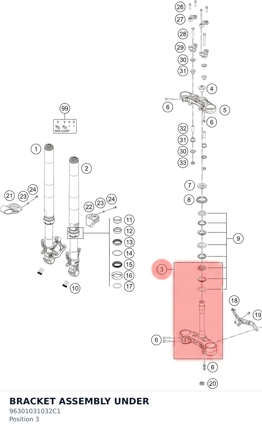 Diagram preview: BRACKET ASSEMBLY UNDER (96301031032C1)