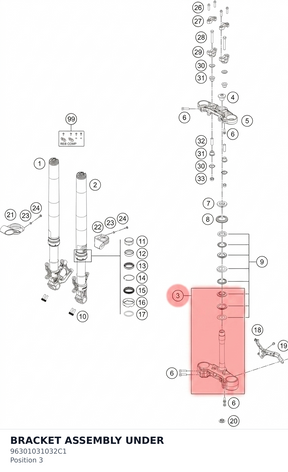 Diagram preview: BRACKET ASSEMBLY UNDER (96301031032C1)