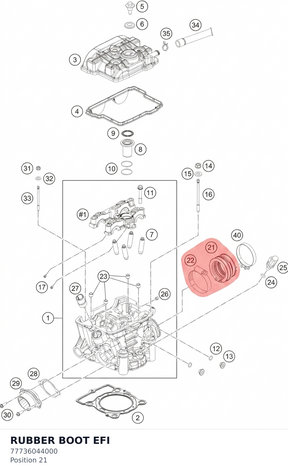 Diagram preview: RUBBER BOOT EFI (77736044000)