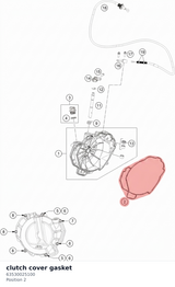 Diagram preview: clutch cover gasket (63530025100)