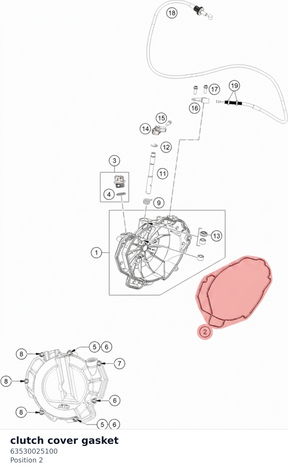 Diagram preview: clutch cover gasket (63530025100)
