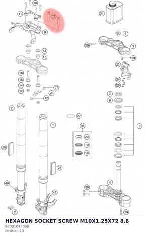Diagram preview: HEXAGON SOCKET SCREW M10X1.25X72 8.8 (93001044000)