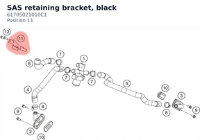 Diagram preview: SAS retaining bracket, black (61705021010C1)
