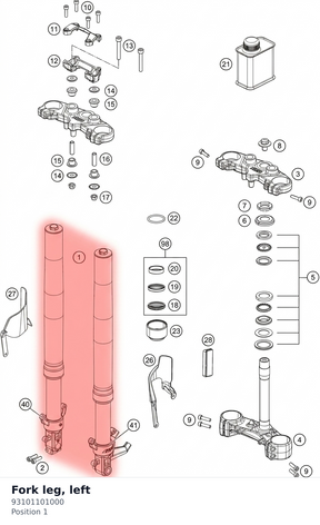 Diagram preview: Fork leg, left (93101101000)