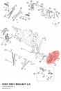 Diagram preview: FOOT REST BRACKET L/S (7650303804401)