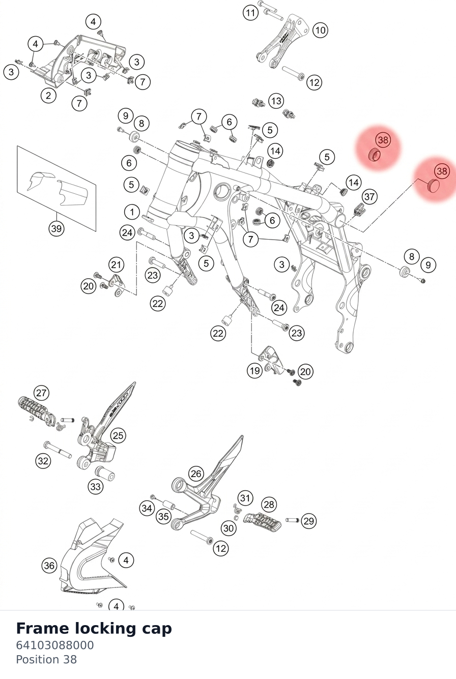 Diagram preview: Frame locking cap (64103088000)