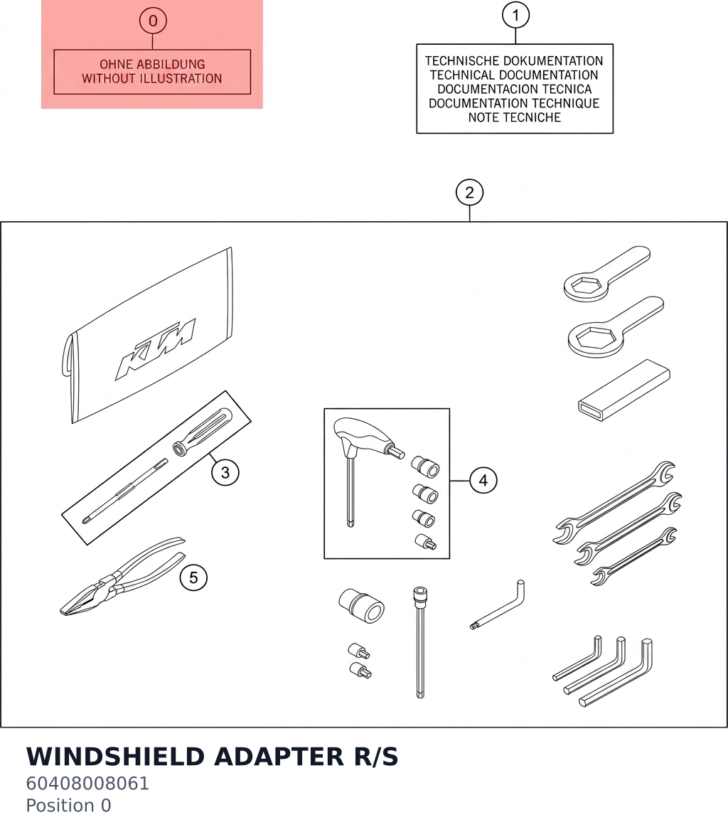 Diagram preview: WINDSHIELD ADAPTER R/S (60408008061)
