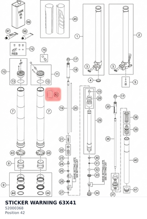 Diagram preview: STICKER WARNING 63X41 (52000368)