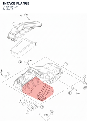Diagram preview: INTAKE FLANGE (76506026100)