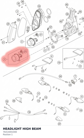 Diagram preview: HEADLIGHT HIGH BEAM (76414001000)