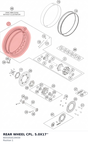 Diagram preview: REAR WHEEL CPL. 5.0X17'' (6031010134430)