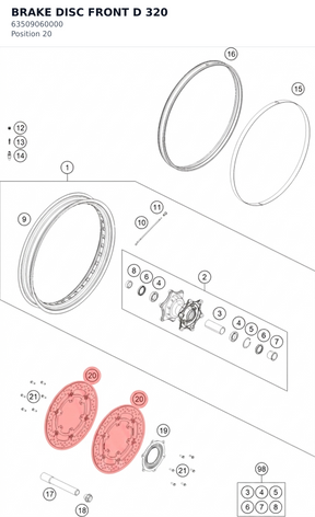 Diagram preview: BRAKE DISC FRONT D 320 (63509060000)
