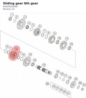 Diagram preview: Sliding gear 6th gear (63633016000)