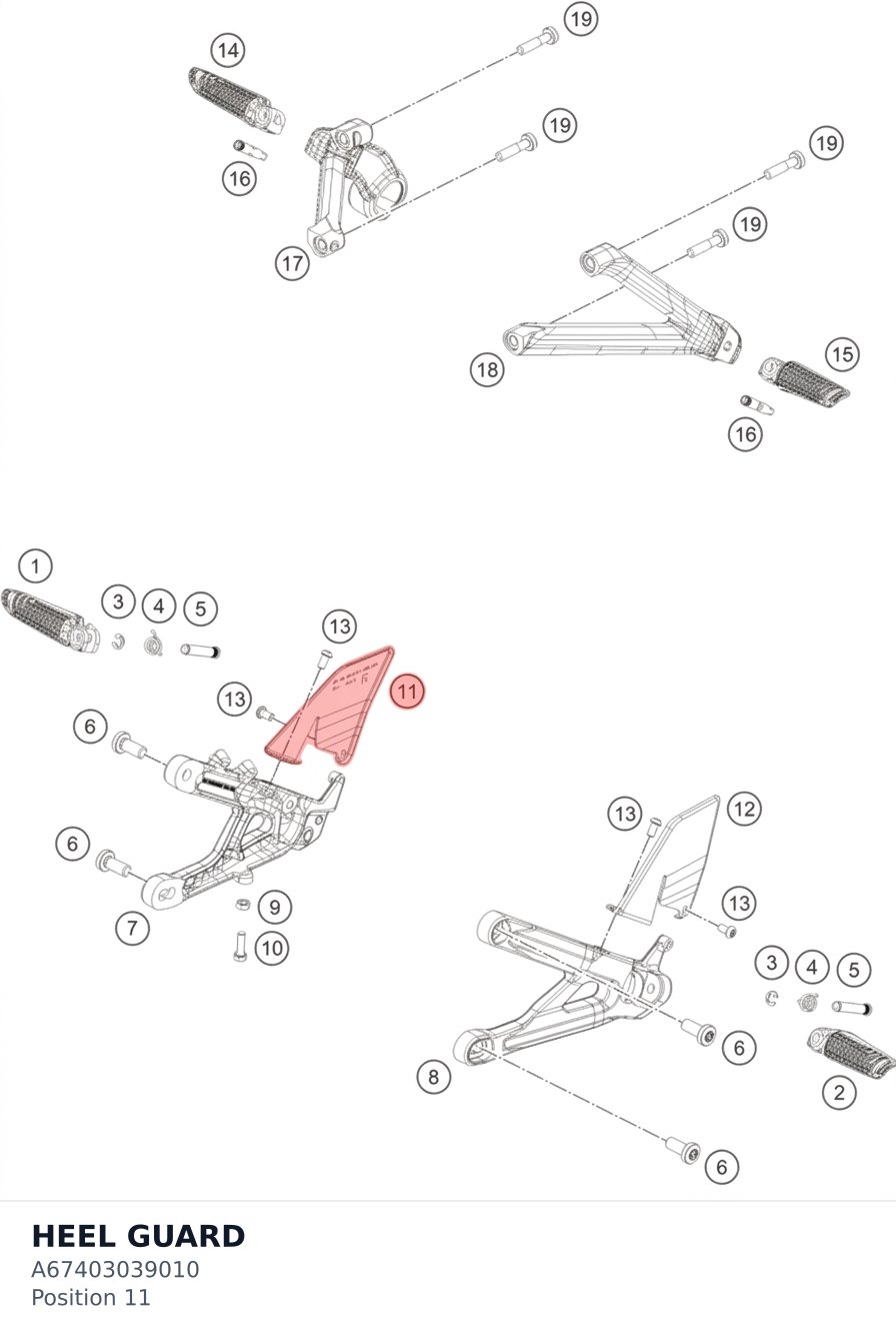 Diagram preview: HEEL GUARD (A67403039010)