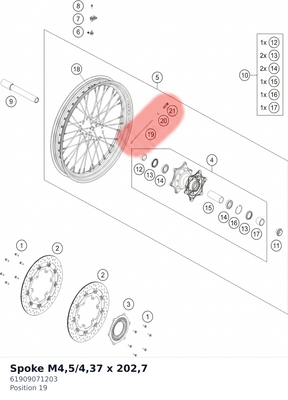 Diagram preview: Spoke M4,5/4,37 x 202,7 (61909071203)