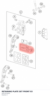Diagram preview: RETAINING PLATE SET FRONT 03 (60013018000)