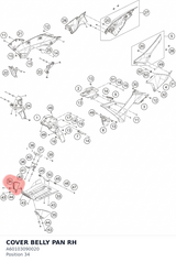 Diagram preview: COVER BELLY PAN RH (A60103090020)