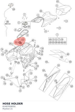 Diagram preview: HOSE HOLDER (61407058050)
