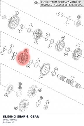 Diagram preview: SLIDING GEAR 6. GEAR (60333016000)