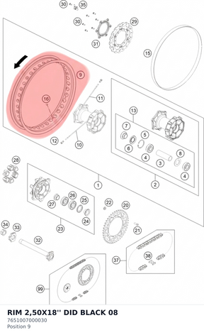 Diagram preview: RIM 2,50X18'' DID BLACK      08 (7651007000030)