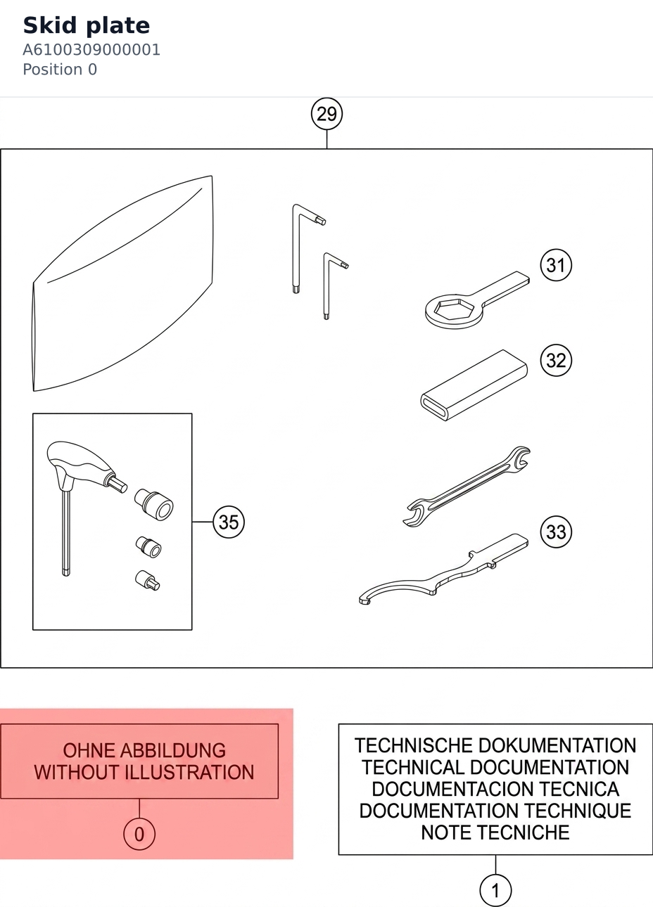 Diagram preview: Skid plate (A6100309000001)