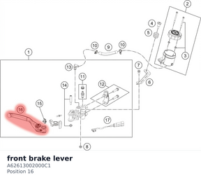 Diagram preview: front brake lever (A62613002000C1)