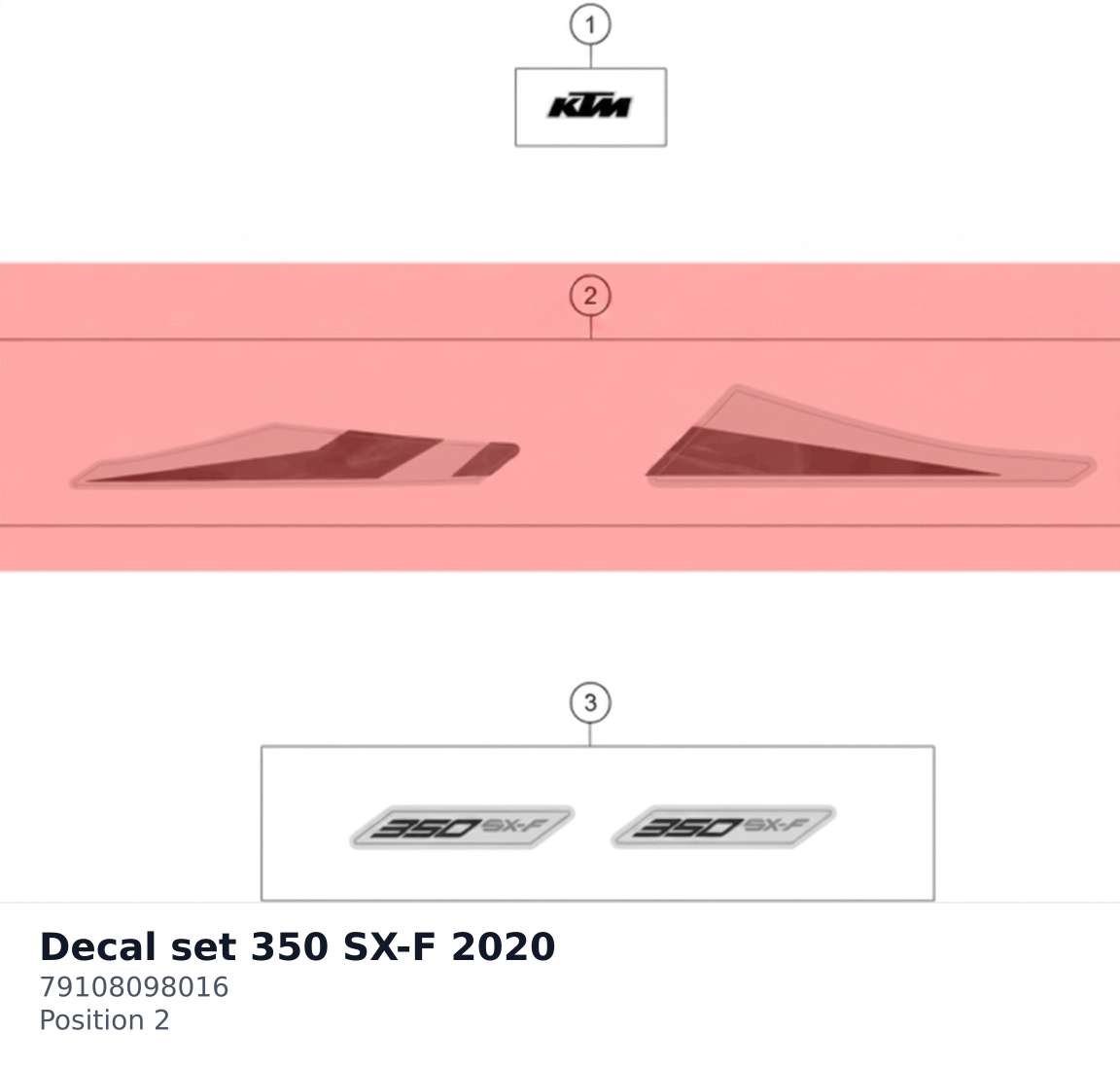 Diagram preview: Decal set 350 SX-F 2020 (79108098016)