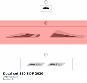 Diagram preview: Decal set 350 SX-F 2020 (79108098016)