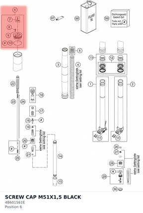 Diagram preview: SCREW CAP M51X1,5 BLACK (48601561E)