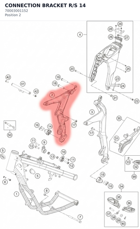 Diagram preview: CONNECTION BRACKET R/S 14 (70003001152)