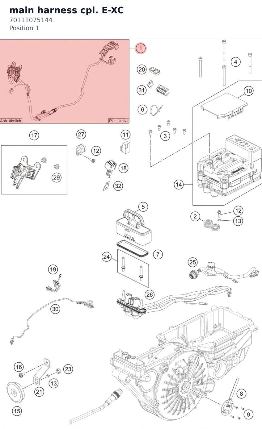 Diagram preview: main harness cpl. E-XC (70111075144)
