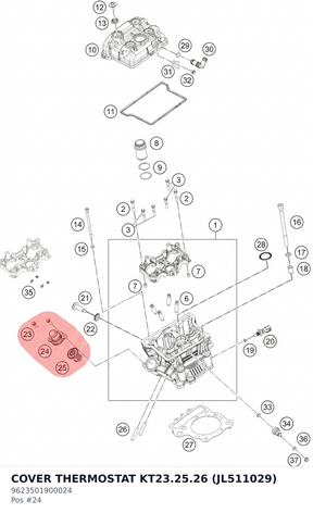 Diagram preview: COVER THERMOSTAT KT23.25.26 (JL511029) (9623501900024)