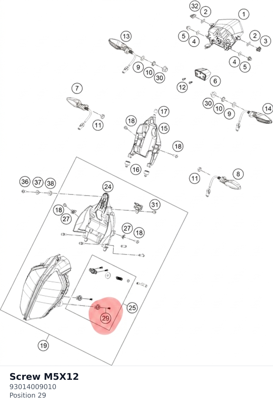 Diagram preview: Screw M5X12 (93014009010)
