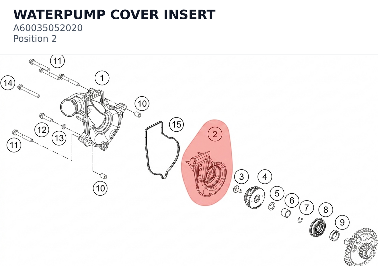 Diagram preview: WATERPUMP COVER INSERT (A60035052020)