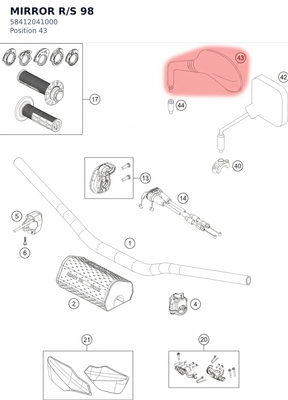 Diagram preview: MIRROR R/S 98 (58412041000)